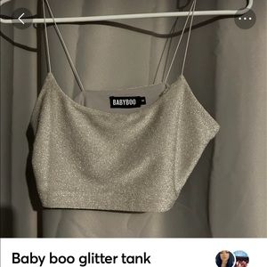 Baby Boo glitter tank top